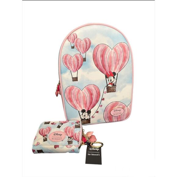 - Her universe Universe  Mickey and Minnie Mouse heart balloon backpack an… - Picture 1 of 8